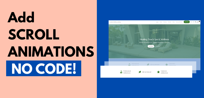 blog title and graphic of web page with a moving section
