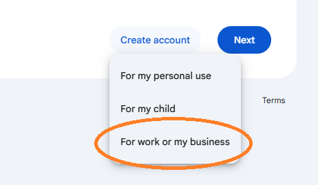 create google account for business