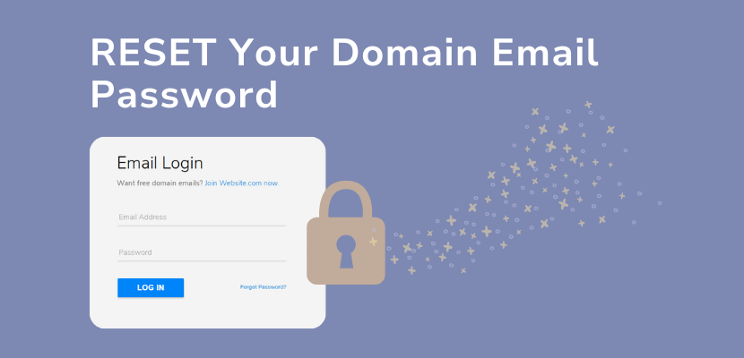 blog title for reset email password and graphic of lock