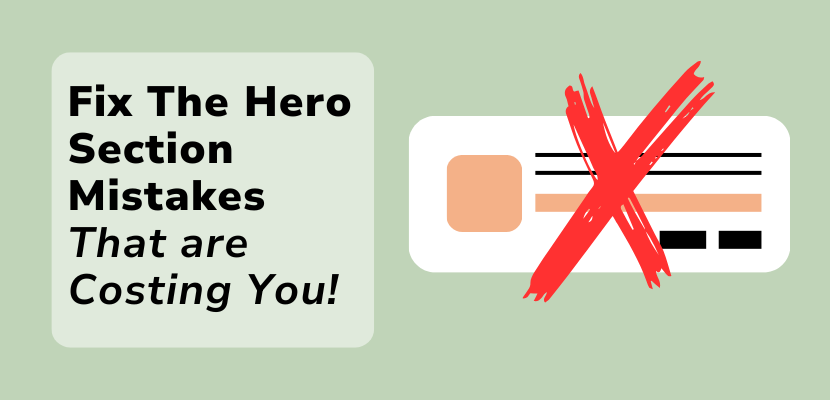 Hero section mistakes blog article image of title and hero section graphic